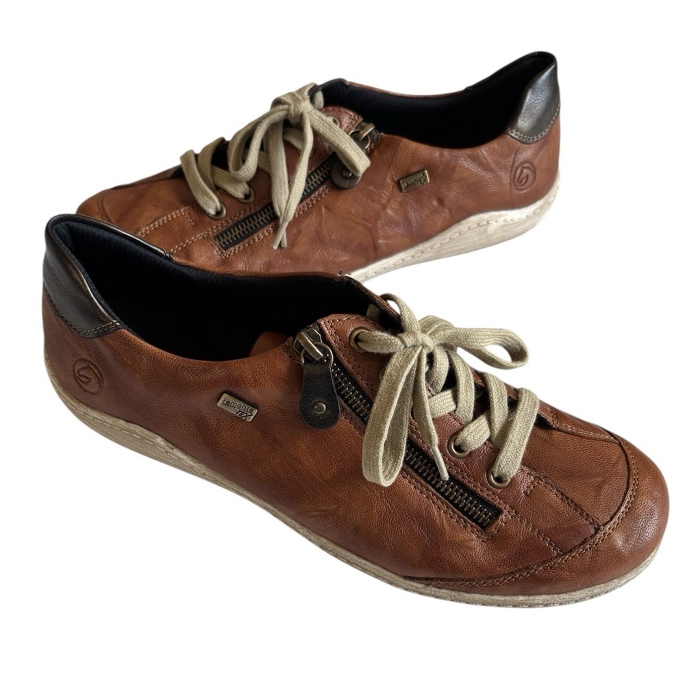 Remonte Liv 02 Brown Leather-Up Soft Sneakers Size US 10-10,5 EU 42